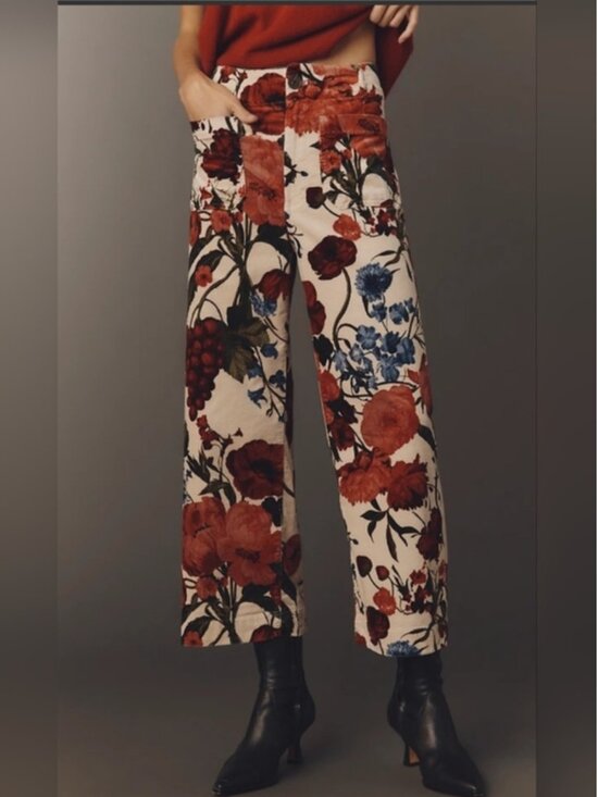 Anthropologie Pants - Anthropologie Maeve The Colette Dobby Jacquard Velvet Pants size 29